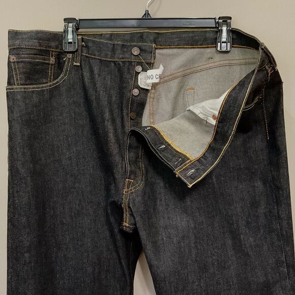 Levi’s 501 Black Denim Jeans Shrink to Fit Sz 44 x 32 No Fading Button Fly 2015 - Picture 6 of 8